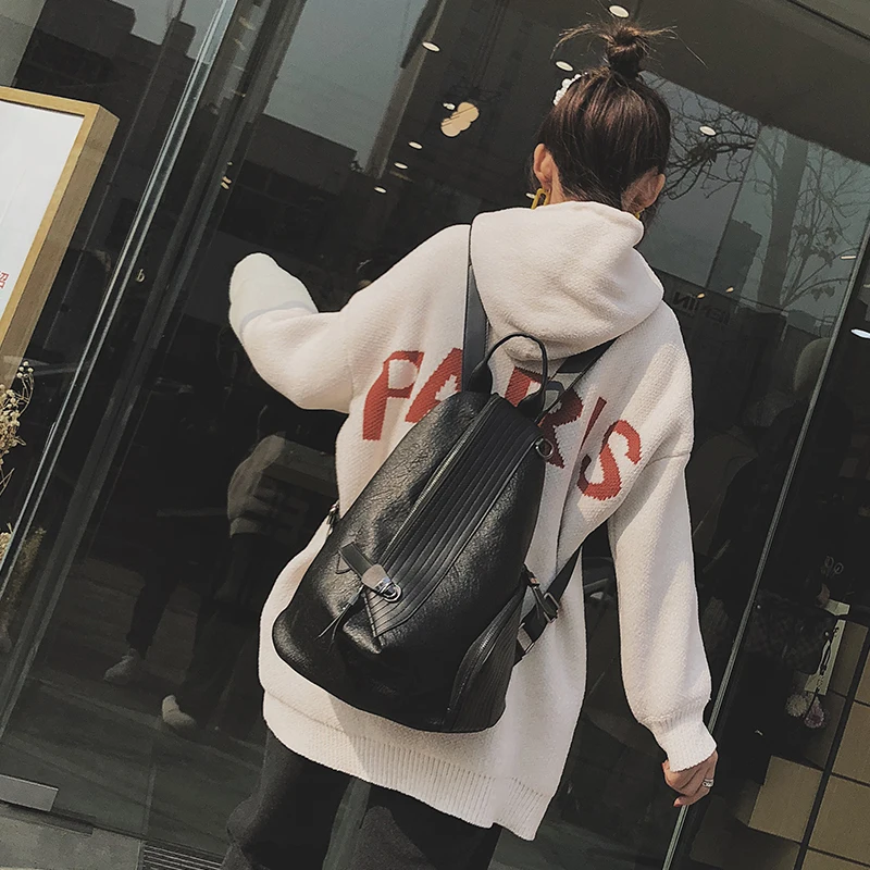 Women\'s Backpacks Fashion Women 2022 Bag  PU Leather Backpack Female Solid Coffee Color Gift Backpack Schoolbag For Girls 457