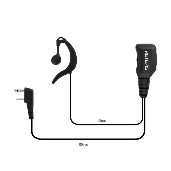 Retevis EEK002 Funkzubehör 5 Stück Lautstärkeregelbare Kopfhörer PTT Headset CB für Baofeng UV-5R 888S Retevis RT22 H777 RT3S – Detail 4