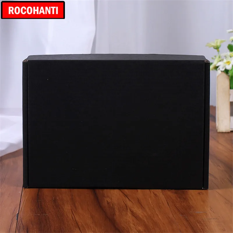 100X Custom Logo Printed Corrugated Cardboard Paper Black Shipping Mailing Box Gift Packing Boxes