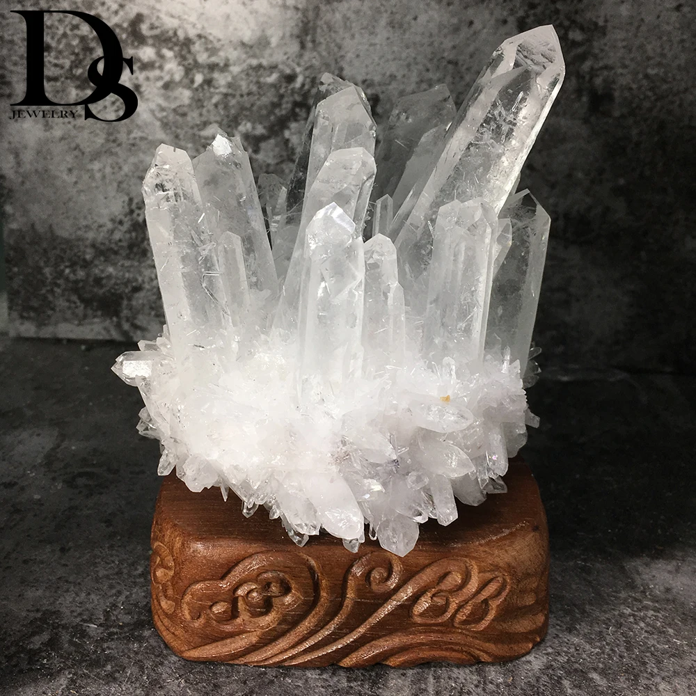 Natural Clear Quartz Cluster Nunatak Decoration White Crystal Cluster Dryse Geode Reiki Healing Column Point Radiation Resistant