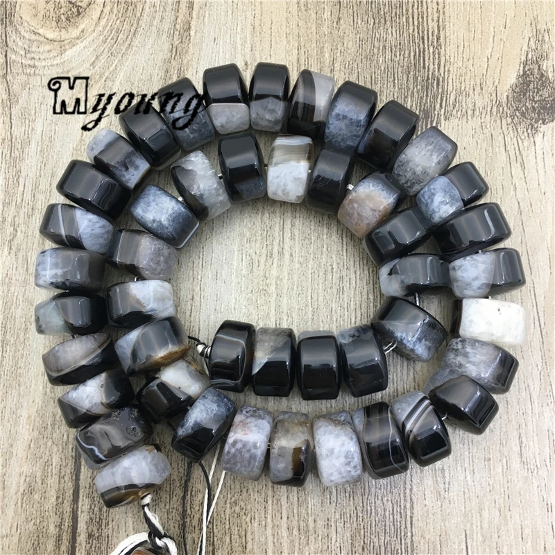 8x14mm Natural Agates Druzy Wheel Loose Beads,Gems Stone Quartz Necklace Balance Beads For DIY Jewelry   MY2081