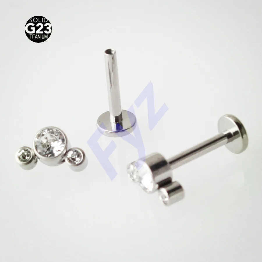 

4 Pc Titanium G23 Internally Threaded Septum Lip Piercing Ear Cartilage Helix Tragus Stud Flat Back Earrings Body Jewelry