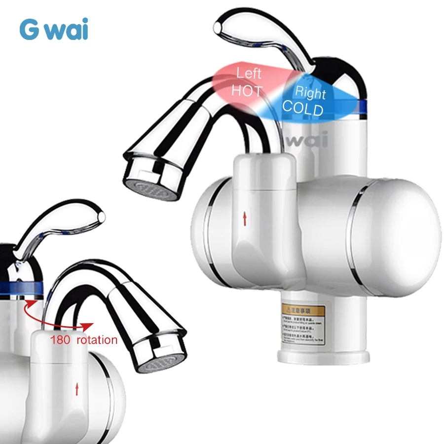 3000W Tankless Instant Hot Water Tap Water Heater Electric Kitchen Faucet Hot Cold Fast Heating Water Heater Tap 220V-240V