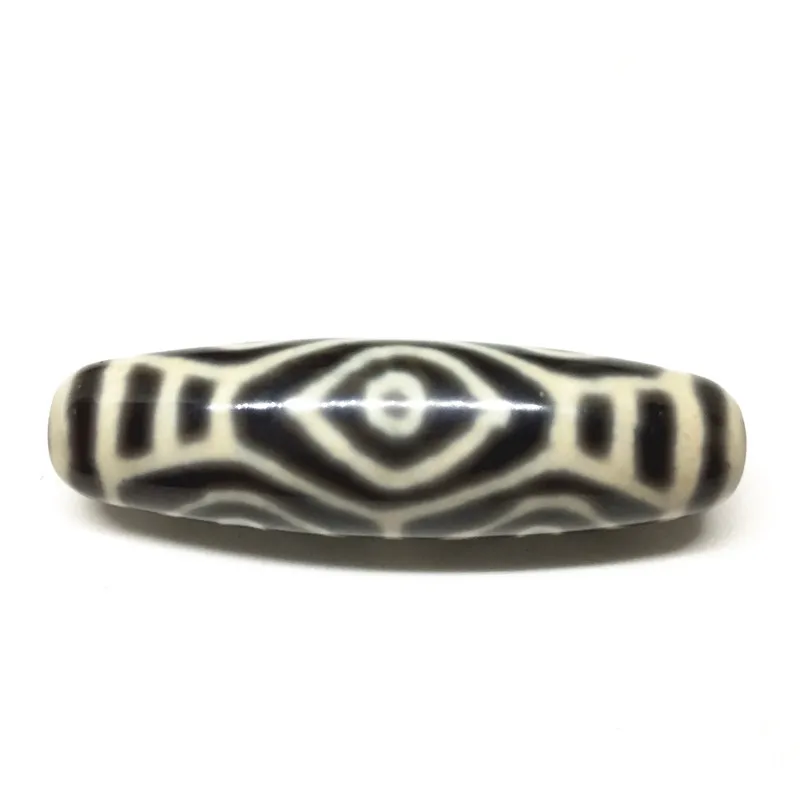 Energy Tibetan 6 Dragon Eye Totem Symbol Long dZi Bead Amulet Pendant 14mm*49mm Free Shipping