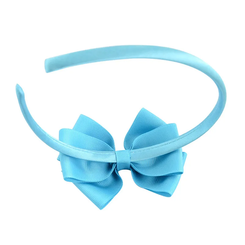 Girls Fashion 4 Inch Headband Ribbon 20 Colors Soild Bow Hairband Boutique Grosgrain Ribbon Bow Hairbands for Kids Headwear