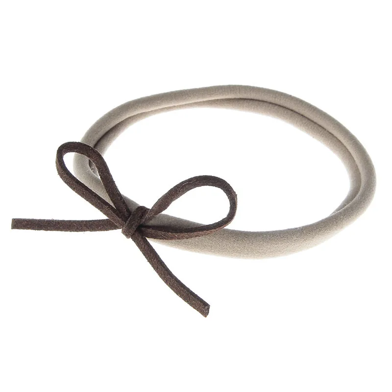 Nishine 10 Stks/partij Nylon Hoofdband Kinderen Meisjes Elastische Haarband Suede Solid Diy Boog Kinderen Haar Accessoires Fotografie Props