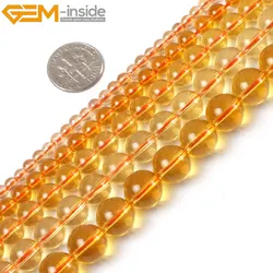 Yellow Citrines Clear Crystal Quartzs Round Shape Loose Bead For Jewelry Making Beads DIY Bracelet Necklace15