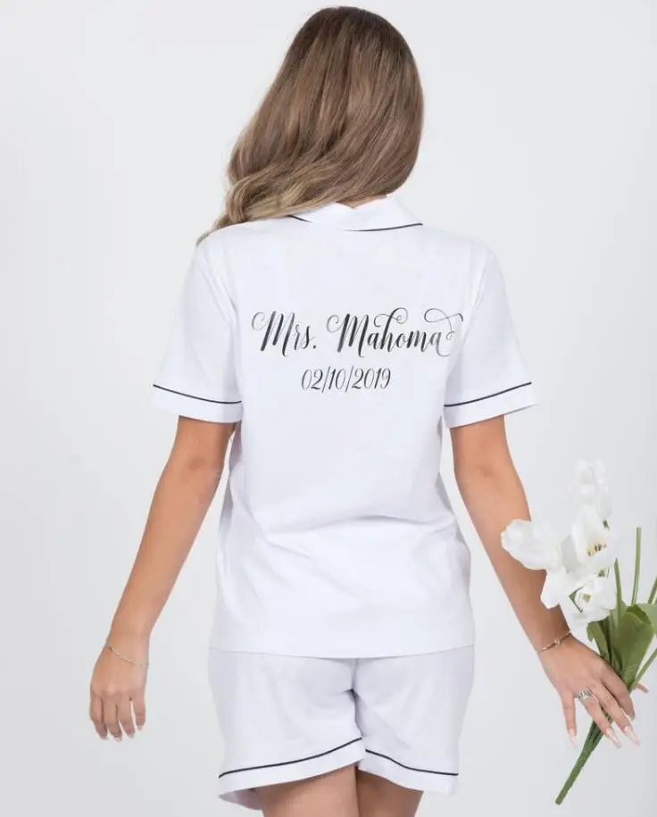 Personalized Pajamas Silk Bridesmaids Short + Shirt set Bridal shorts bridesmaid pajamas, bridesmaid proposal gifts