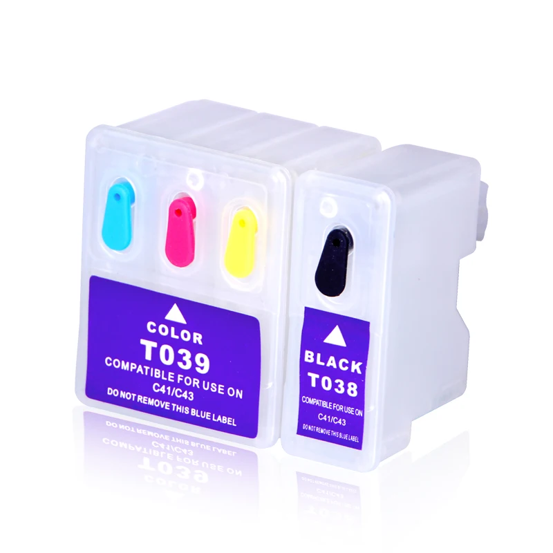 INK WAY Wholesale, 10 sets of  T038 T039 Refillable ink Cartridge for EPSON C41/C43 /C43UX/C45/CX1500 Printers