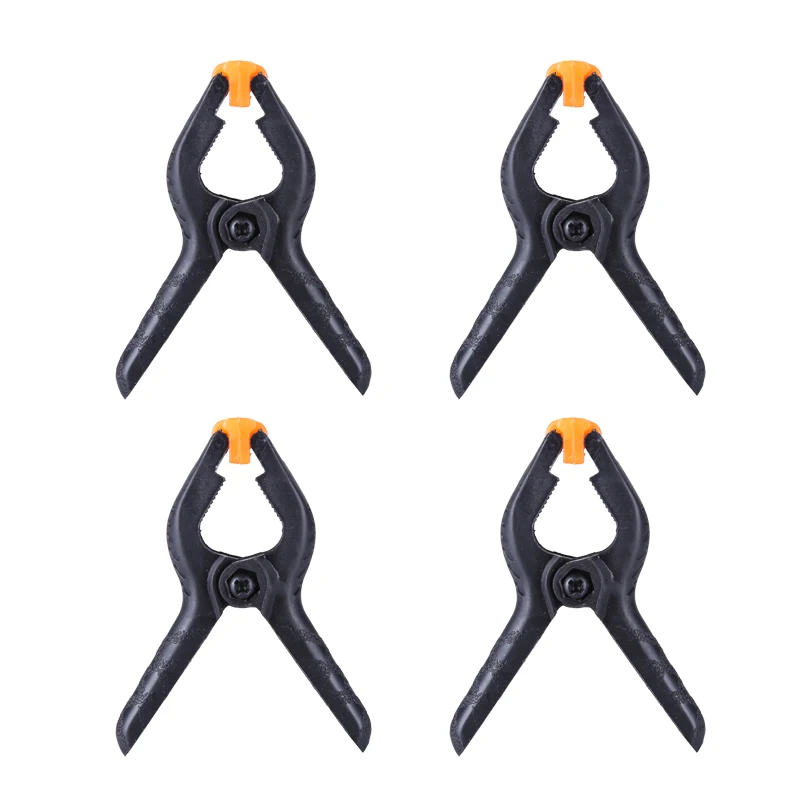 Abrazaderas de nailon de plástico tipo A para carpintería, Clip de resorte para estudio fotográfico, Abrazadera Grampo, herramientas de bricolaje, Abrazadera, 2 pulgadas, 4 unidades por lote