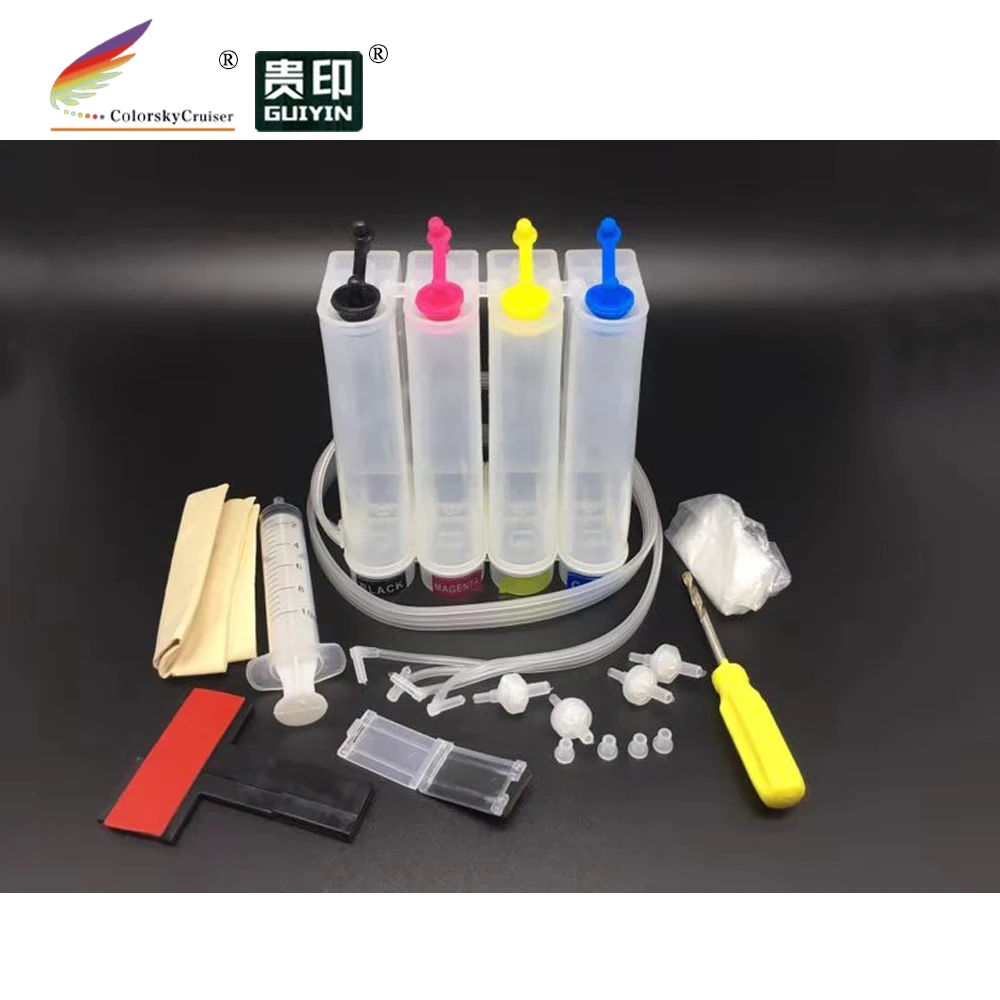 universal 4 color CISS kit continuous ink tank supply system with accessaries for Epson for Brother for Canon for HP printers