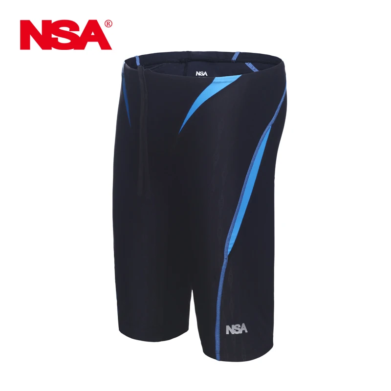 NSA Swimsuit Boys Swimwear Men Swim Trunks Boxer Mens Professional Swimming Trunks Shorts Competition Sharkskin Swimsuit