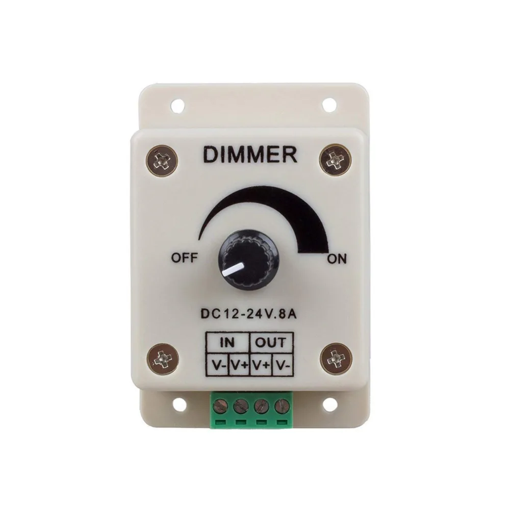 LED Dimmer DC12-24V 8A Regolatore di Luminosità Regolabile Regolatore di Interruttore per la Luce di Striscia Singolo Colore