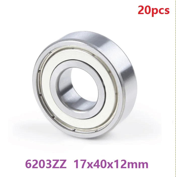 

20pcs/lot 6203ZZ 6203-ZZ 6203 ZZ 2Z 17*40*12mm Ball Bearings 17x40x12mm Deep Groove Ball bearing