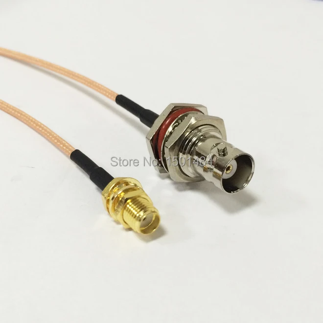 New   SMA Female  Jack  Switch  BNC  Female  Bulkhead  Convertor RG316 Jumper Cable 15CM 6" Adapter