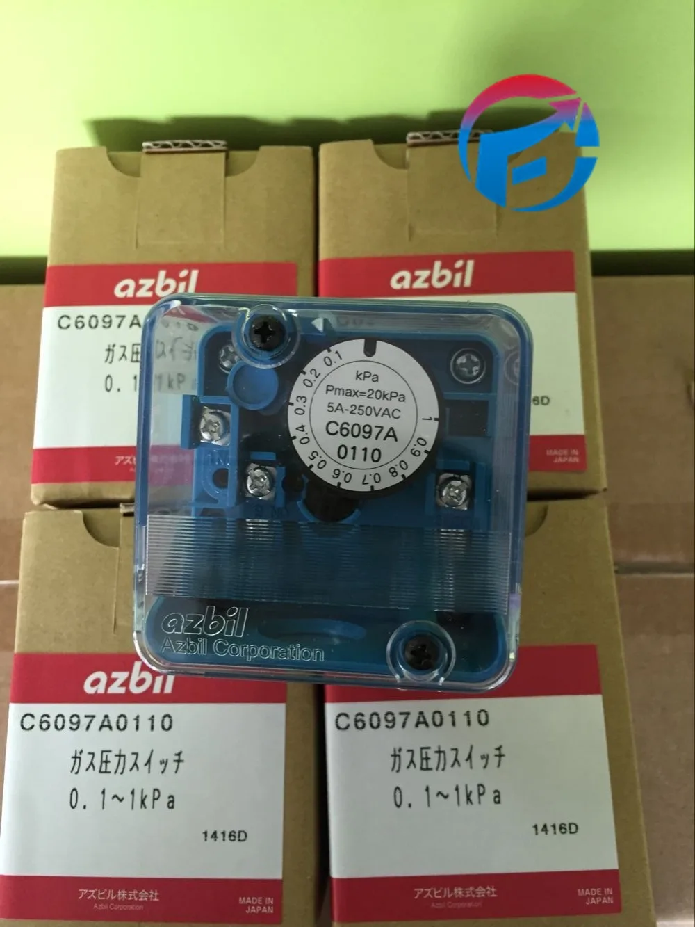 

C6097A0110 Azbil Pressure Switch 20kPa For Gas/Oil Burner New Original