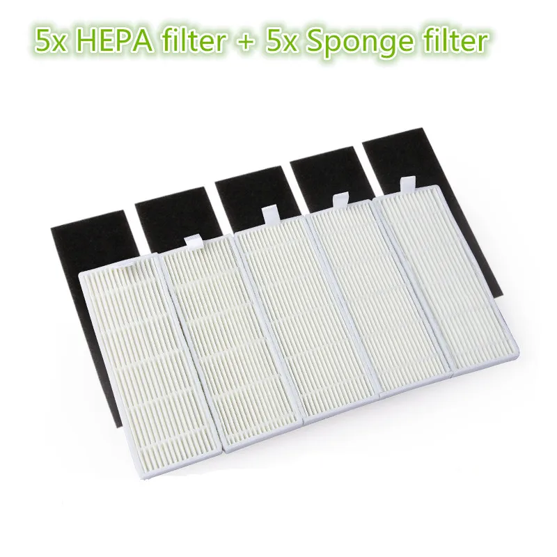 

5x A4 Robot Cleaner Parts HEPA Filters +5x Sponge filter Replacement for chuwi ilife A4s robotisc Vacuum Cleaner