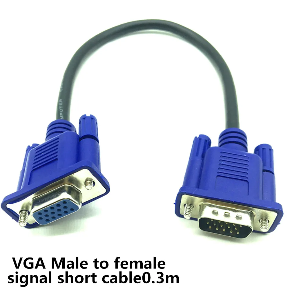 30cm 50cm VGA Cable Male to female Braided Shielding High Premium HDTV VGA computer tv display signal short M/F Extension cable