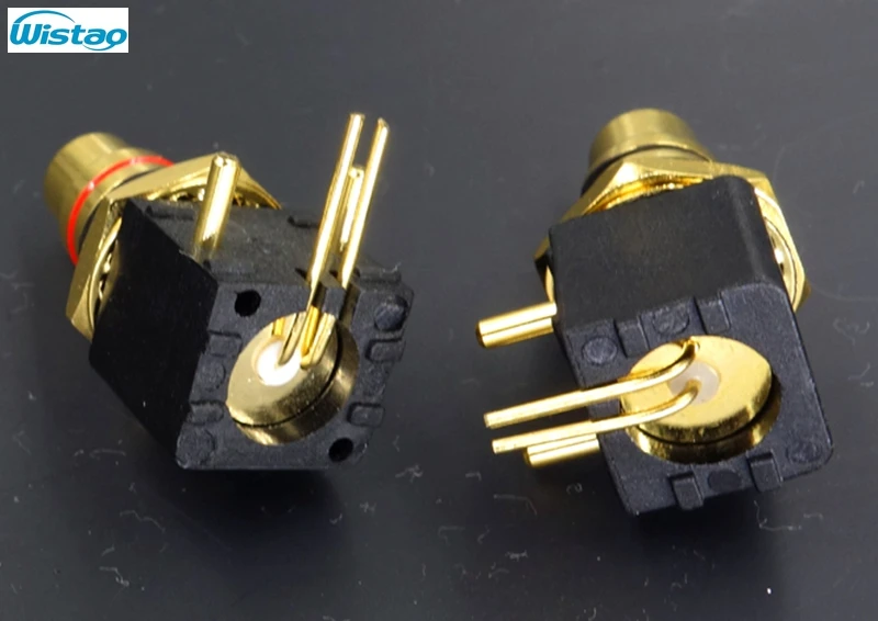 Extra-thick RCA jack 24K Brass Gold-plated Inserted PCB Thickness 4mm Superior Performance 1 Pair HIFI Audio