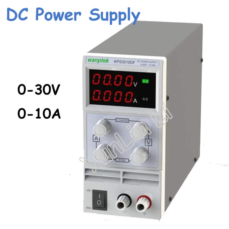 

0-30V/0-10A DC Power Supply 110V-230V 0.1V/0.001A LED Digital Adjustable Switch DC Power Voltage Stable mA Display KPS3010DF