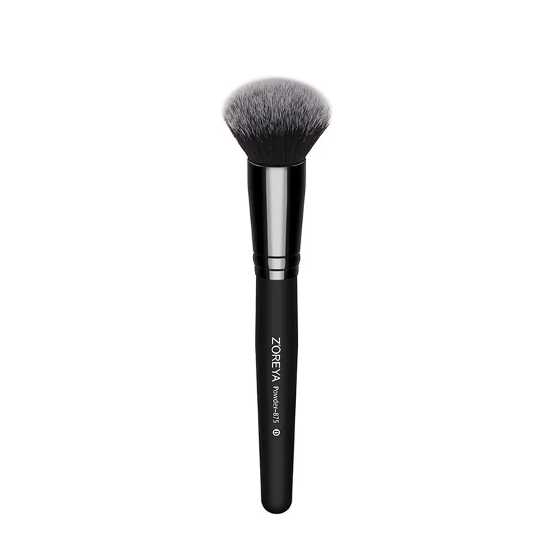 ZOREYA Brand Black Round Powder Brush High Quality Synthetic Hair Single Cosmetic Tools Soft Face Contour Makeup Free Shipping