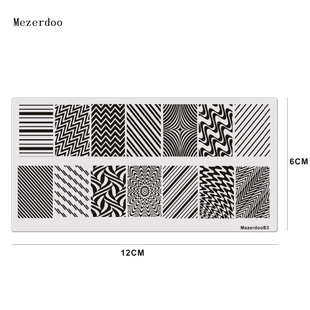 Mezerdoo Wave Net Texture Patterns Manicure Nail Art Stamp Template Image Plate 12*6cm B3