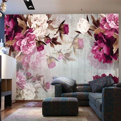 Papel tapiz Mural personalizado, flor pintada a mano romántica, papel tapiz no tejido para paredes de dormitorio, sala de estar, Fondo de TV, decoración 3D