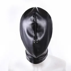 PU Leather Bdsm Mask Harness Breathable Bondage Hood Restraint Punishment Sex Mask, Bdsm Slave Adult Games Sex Toys for Couple.