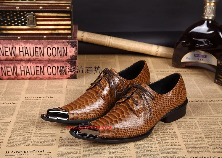 Choudory Men Dress Shoes 2021 Pointy Snake Skin Oxford Shoes For Men Flats Chaussure Homme Mens Italian Leather Shoes