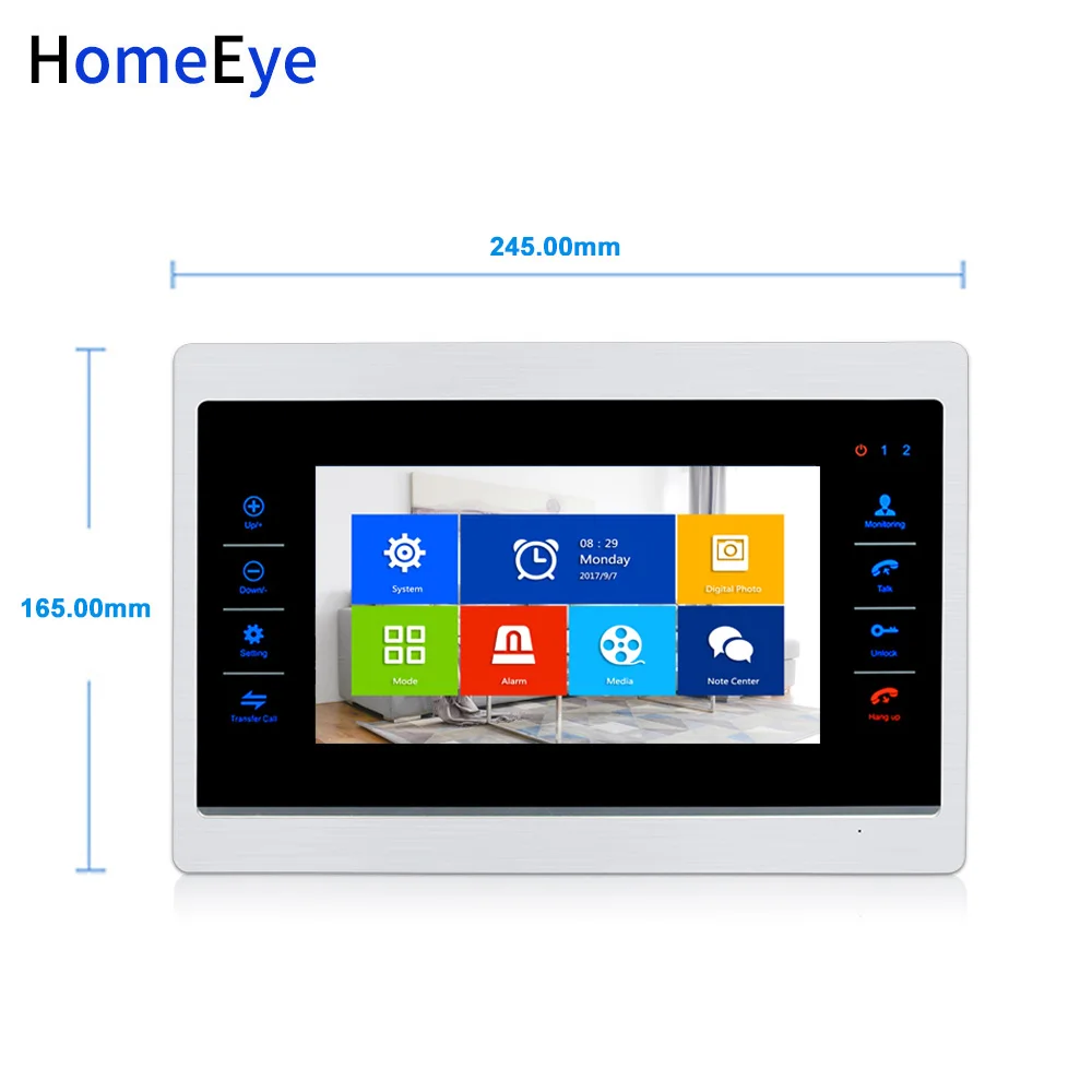HomeEye 2 to 6 Home Access Control System 720P HD Video Door Phone Video Intercom Touch Screen Voice Message Customize Ringtone