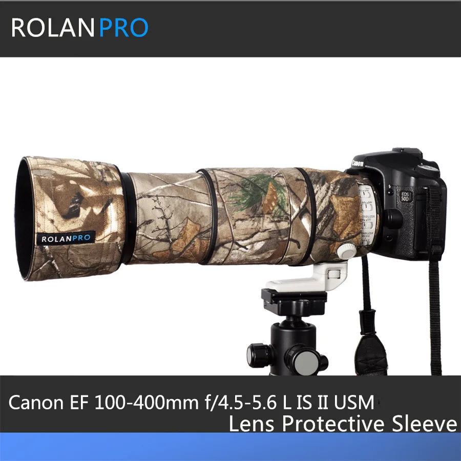 ROLANPRO Lens Coat Clothing Rain Cover For Canon EF 100-400mm f4.5-5.6 L IS II USM Protective Case SLR camera lens  Guns Sleeve