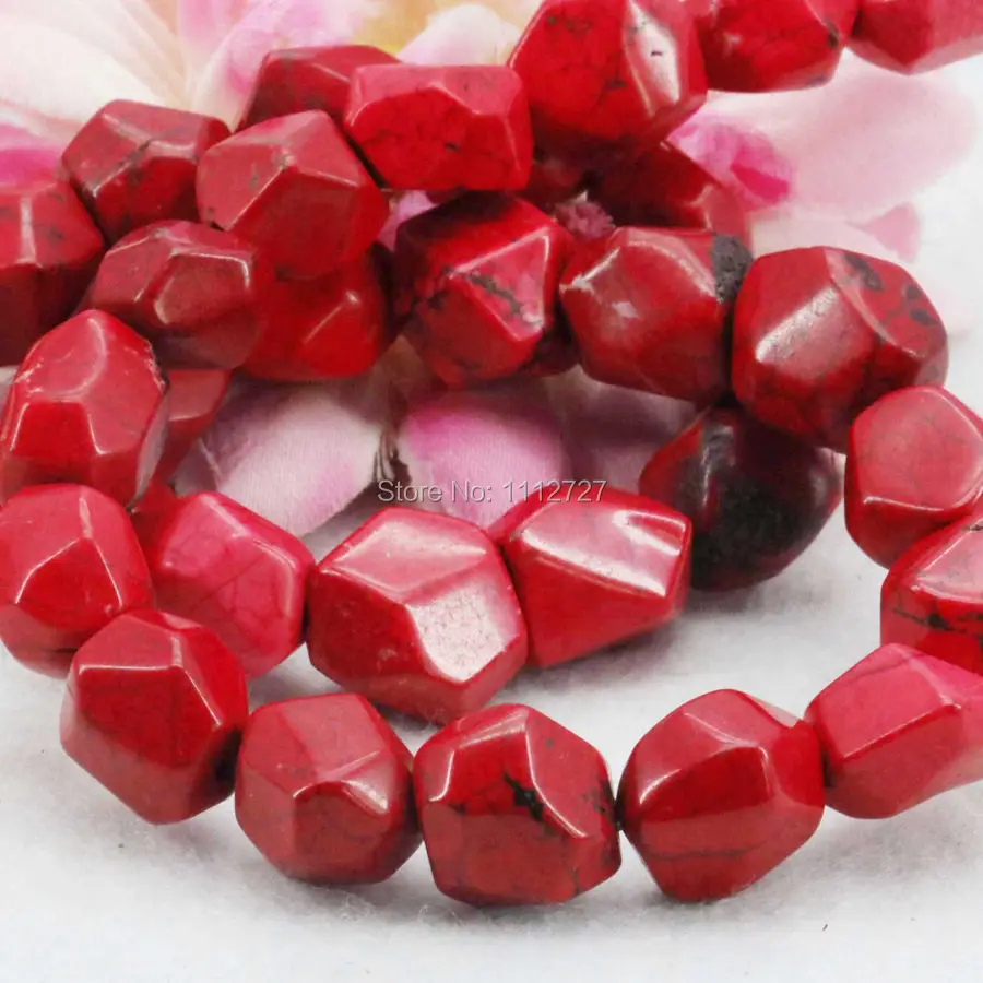 Irregular 10-15mm Red Turkey Beads Loose Stone Ornament Accessory Parts Fashion Jewelry Making Design Women Girls Gifts 15inch