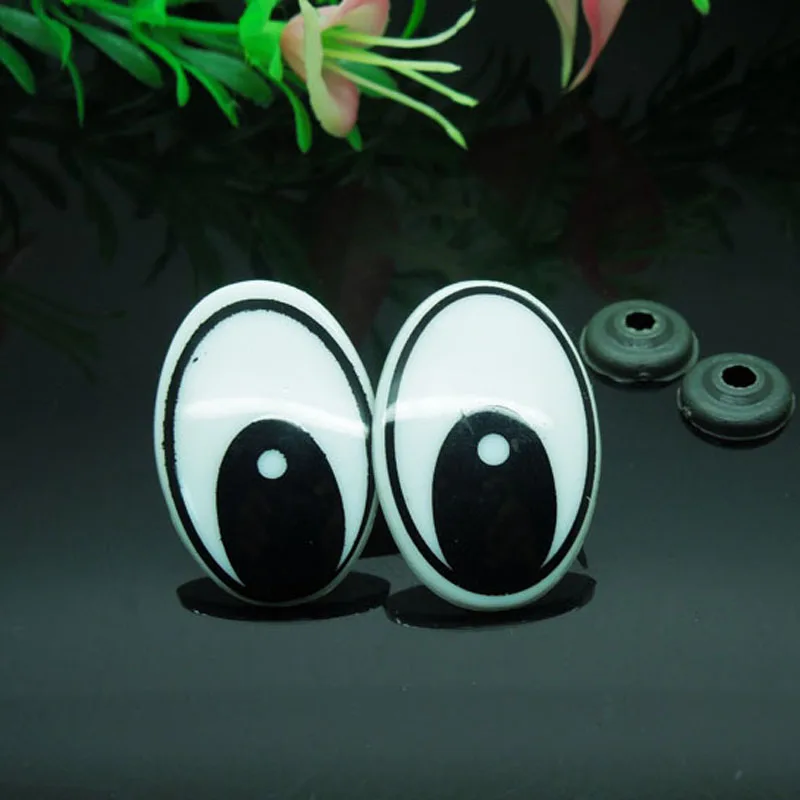 35*24mm Oval Safety Eyes / Black Color Plastic Doll eyes Handmade Accessories For Bear Doll Animal Puppet Making - 50pairs/lot