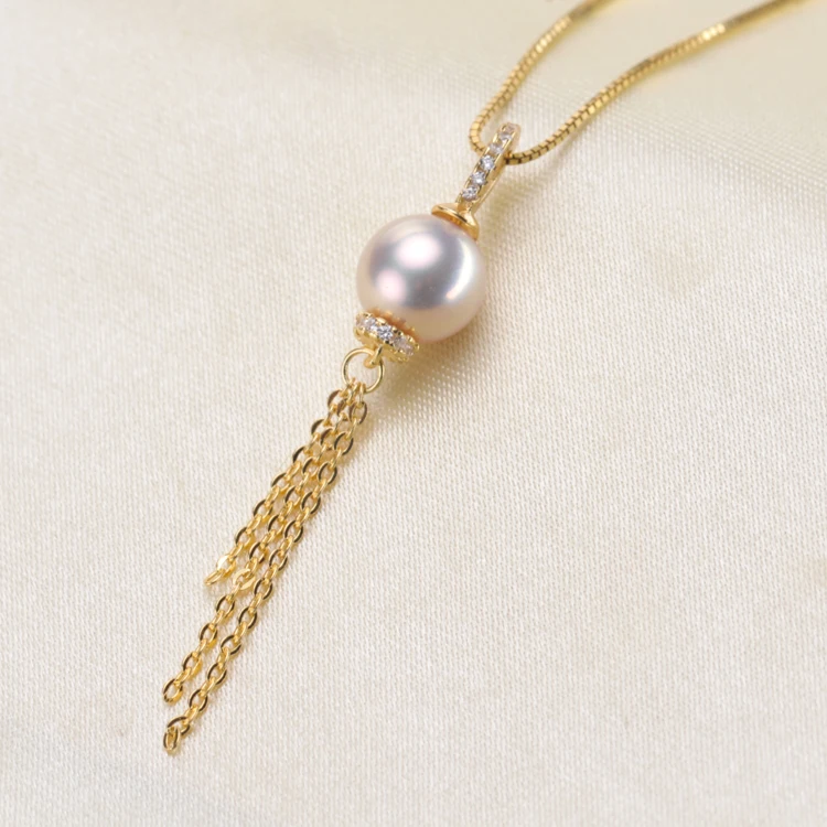 S925 Sterling Silver Tassel Design Pearl Pendant Settings Elegant&Vintage Pearl Pendant Fittings Silver&Gold Color 3Pcs