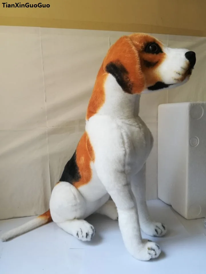 Large 50x45cm Squatting Beagle Plush Toy Soft Doll Birthday Gift h2495