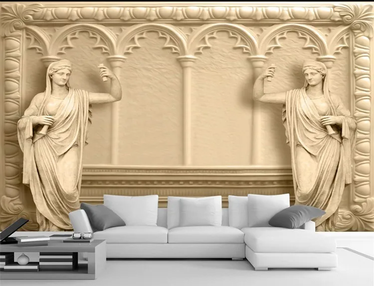 Three-dimensional abstract sketch Roman characters wallpaper the artroom hotel large sitting room mural coffee western restauran