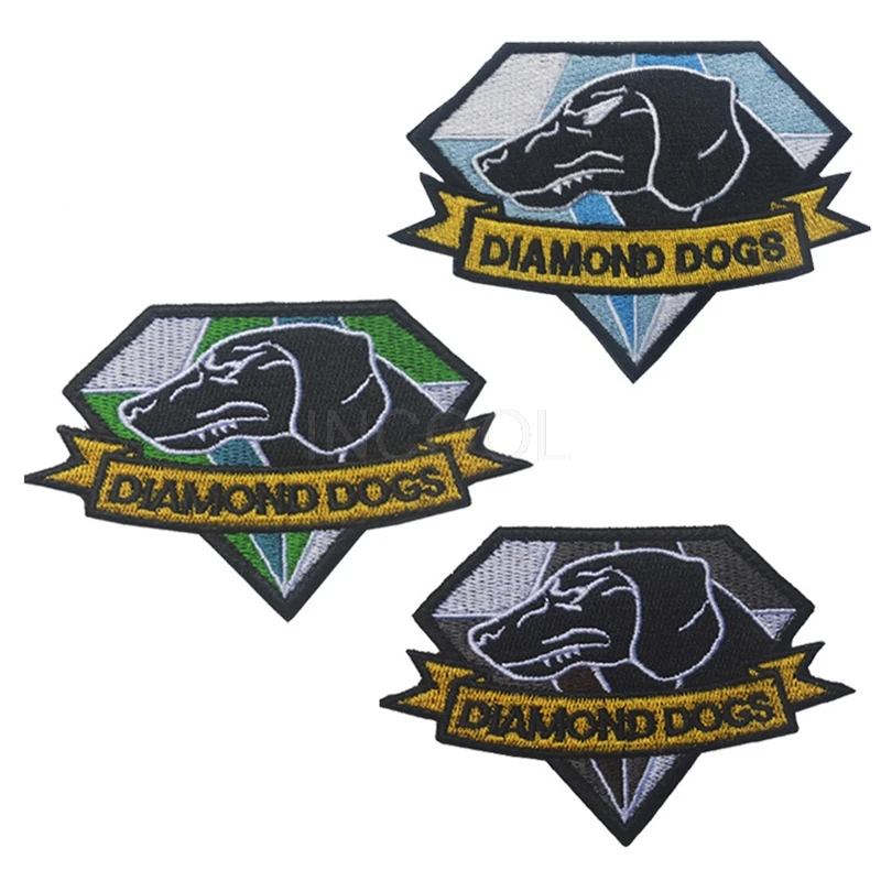 Embroidered Patch Diamond Dogs Patches Appliques Embroidery Patches For Clothing Backpack 10*7CM