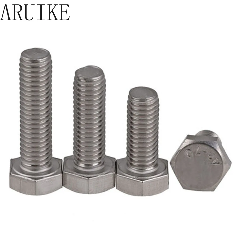 10pcs/Lot DIN933\GB5783 M8x75 mm M8*75  304 Stainless Steel hex bolts Outside the hexagonal screw