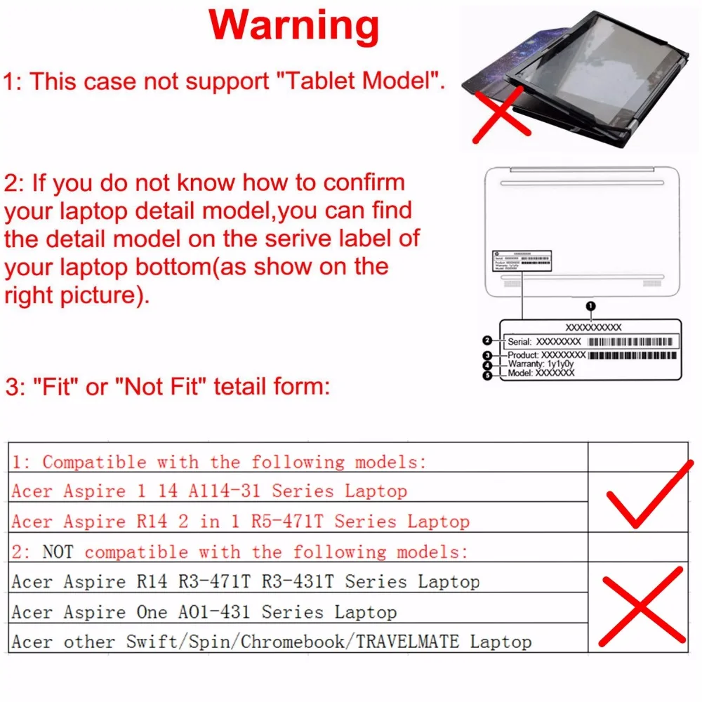 Alapmk Protective Case Cover For 14" Acer Aspire 1 14 A114-31 A114-32 / Aspire 3 14 A314-21 / Aspire R14 R5-471T Laptop bag image 2