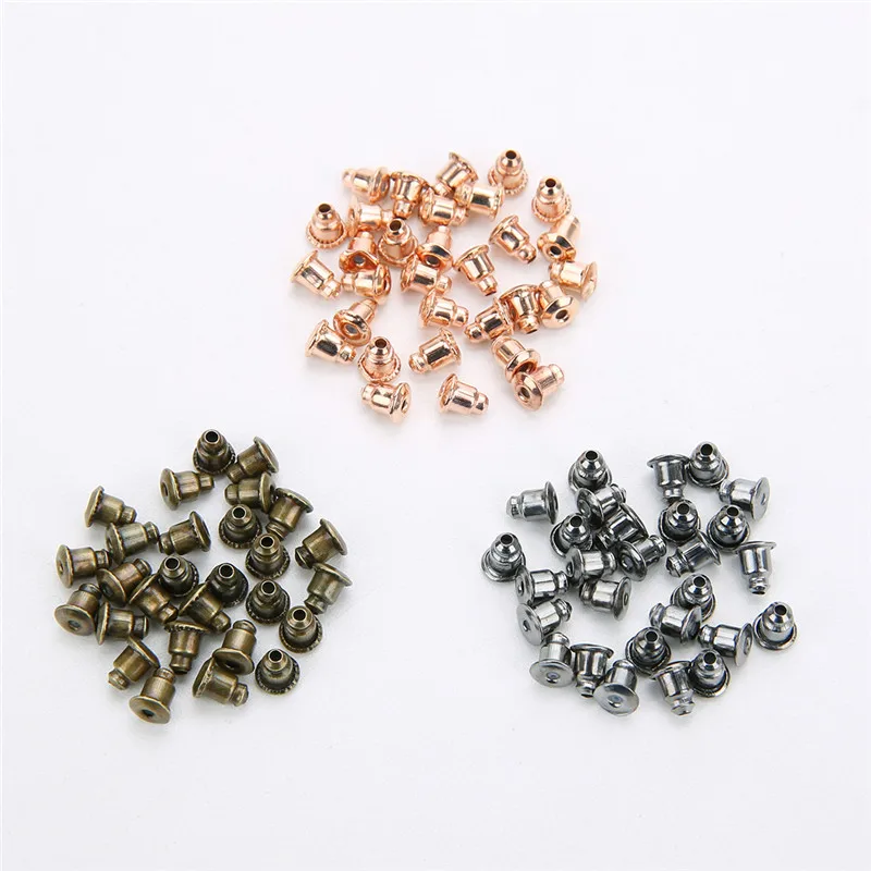 100pcs/lot Earring Studs Backs Butterfly Stopper Scrolls Ear Post Nuts Findings DIY Blocked Earring Backs Stoppers Ear Supplies