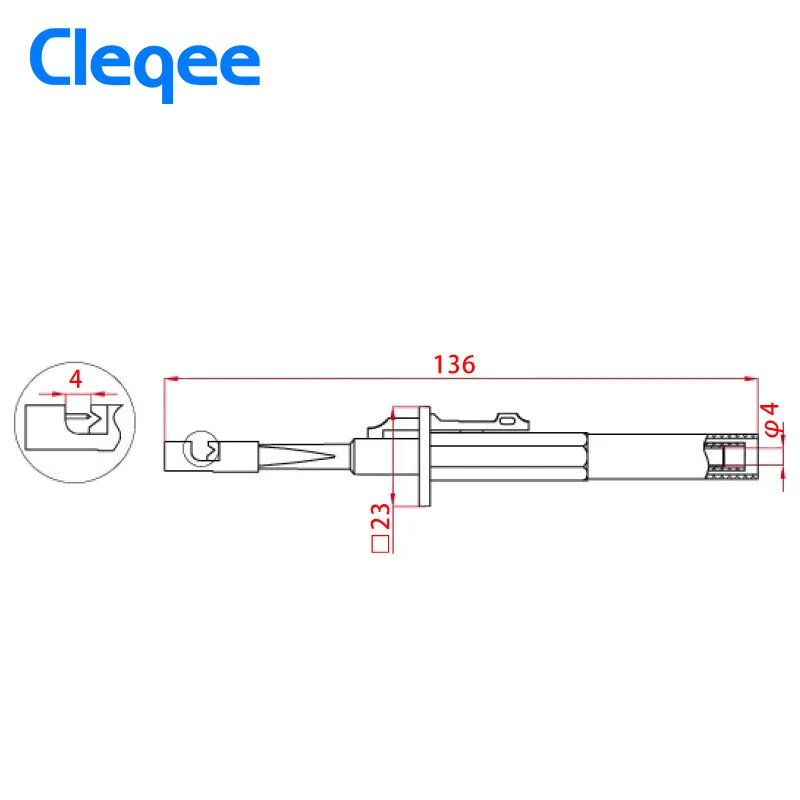 Cleqee P5006 2pcs/set Insulation Piercing Test Clip Set Alligator Probes For Car Circuit Detection Red / Black