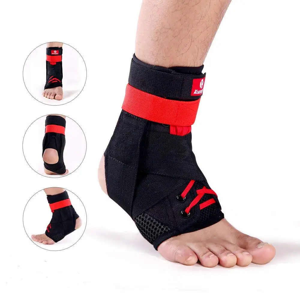 Kuangmi 1 pc Ankle Support Brace Sports Foot Stabilizer Adjustable Ankle SockStraps Protector Football  Guard Ankle Sprain Pads