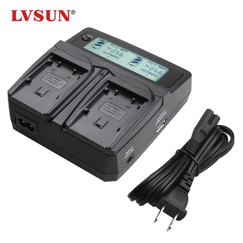 LVSUN Camera Battery EN-EL23 EN EL23 Dual Channel Car / AC Charger LCD DisplayFor Nikon COOLPIX P600, P610, P900, and S8