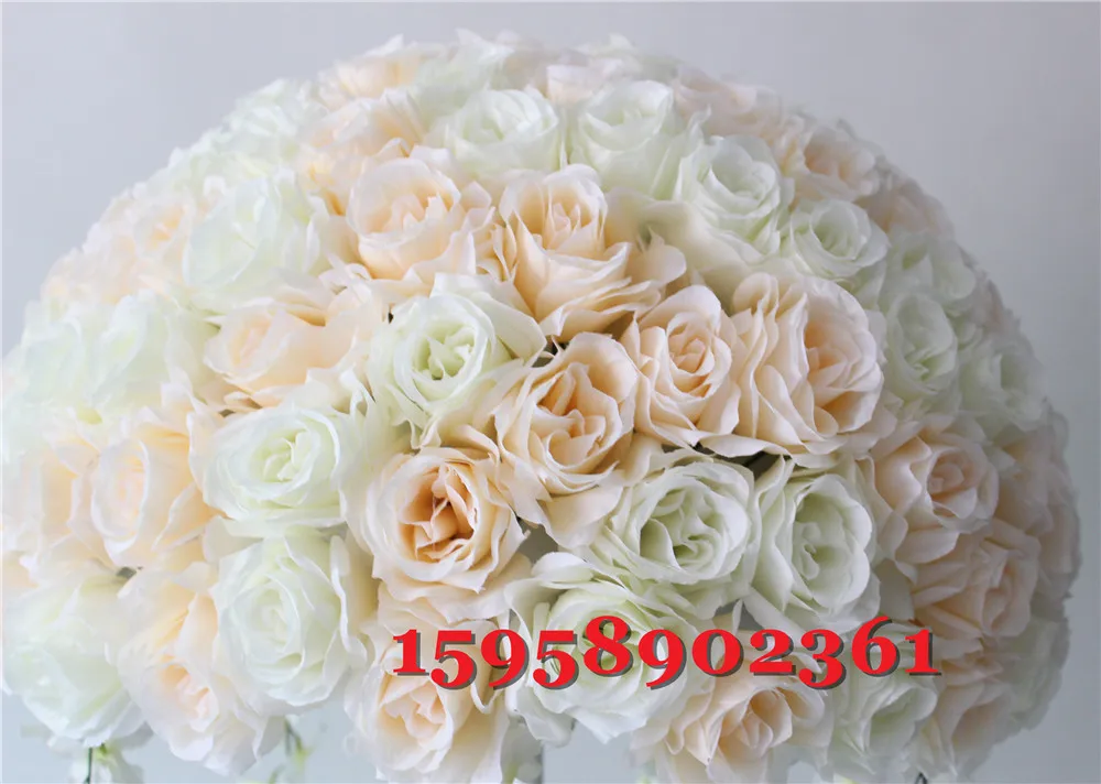 SPR !!Free shipping!10pcs/lot wedding road lead lavender artificial flowers table flowers table centerpiece-ivory with champagne