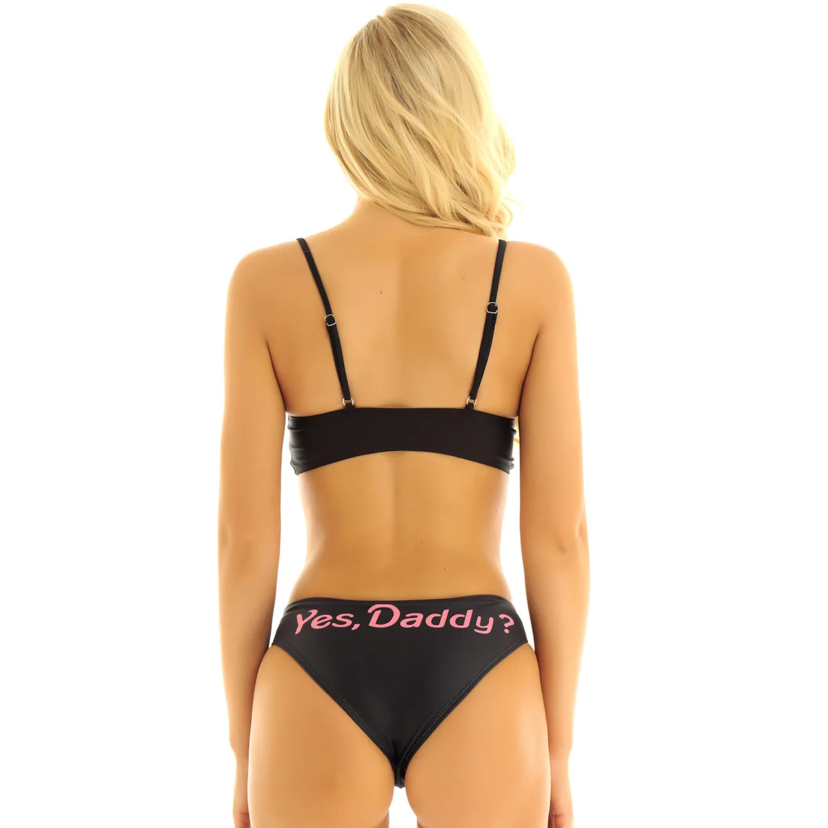 Yes Daddy-conjunto exótico de lencería para mujer, Top corto con bragas, disfraces de Cosplay de Anime, Babydoll, Bikini, traje de baño, 2020