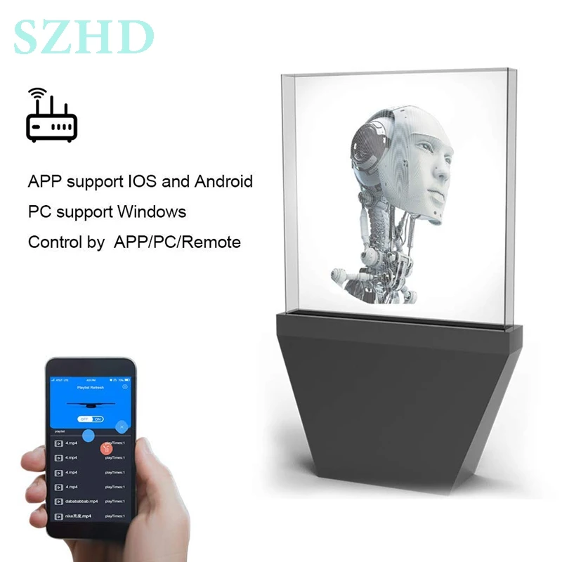 100 см Wifi app высокое качество изображения Dseelab 3d Голограмма светодиодный рекламный дисплей 3d проектор