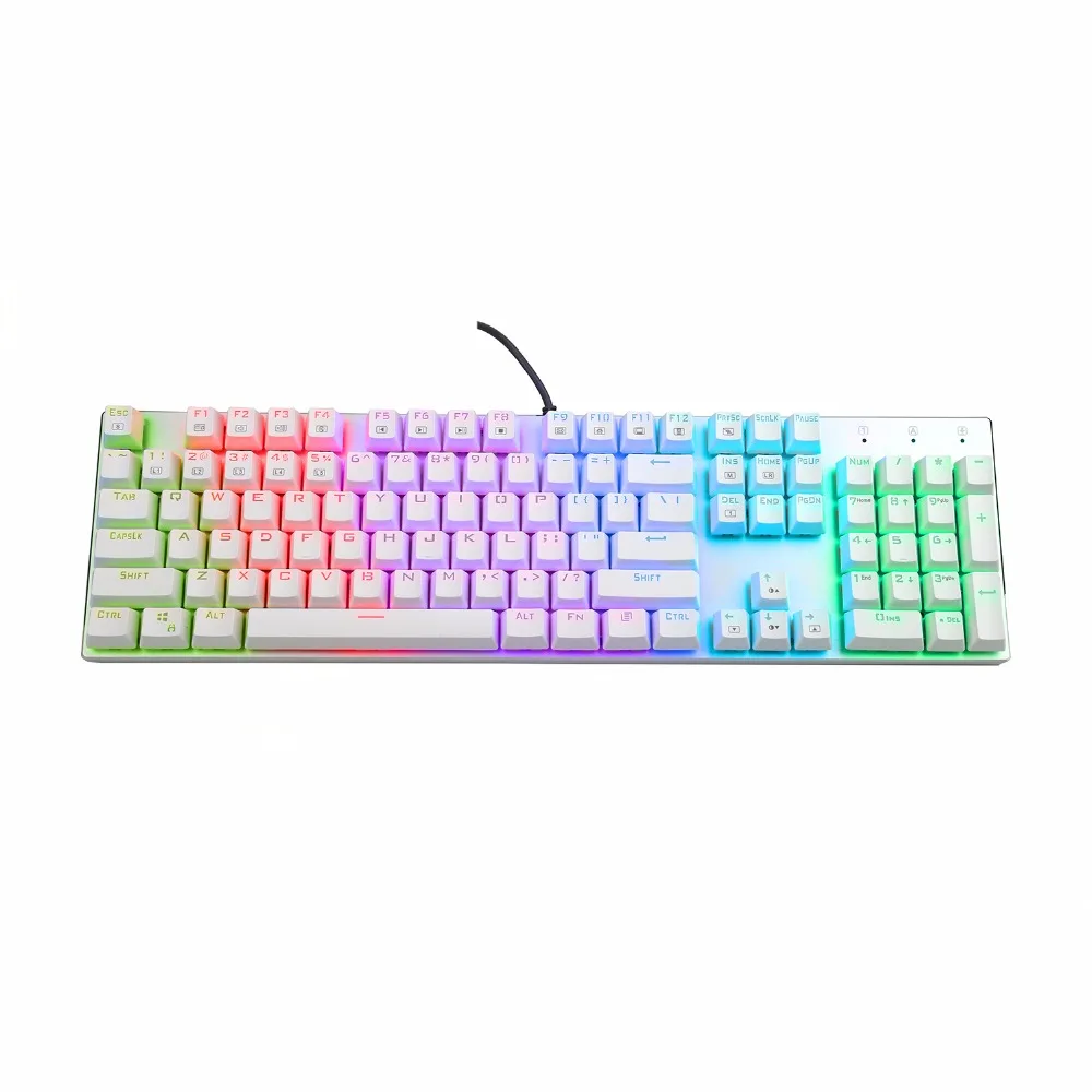 

Mechanical Keyboard RGB LED Backlit Anti-Ghosting N-Key Rollover Ergonomic Compact Gaming Keyboard Outemu Blue Axis X-2000