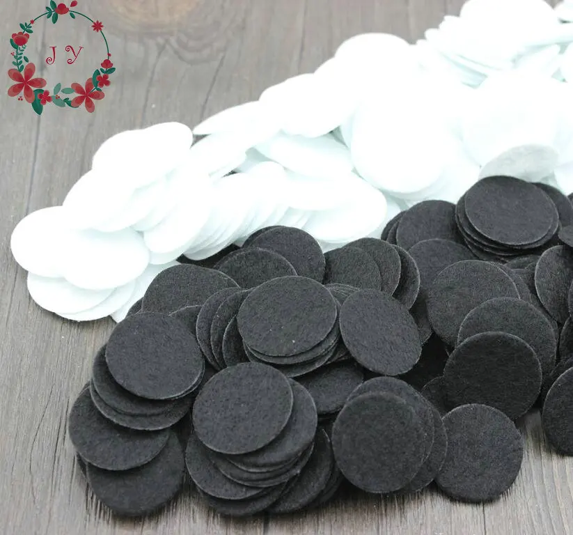 Set of 1000pcs white and black Die Cut Felt Circle Appliques DIY Cardmaking Craft Round Felt Packs 20-50mm size Wholesale