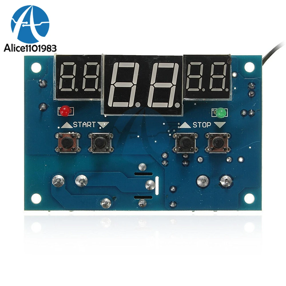 W1401 DC 24V Digital LED Temperature Thermostat Controller Sensor -9 to 99 Degree Automatic Heating or Cooling NTC(3950-10K 1% )