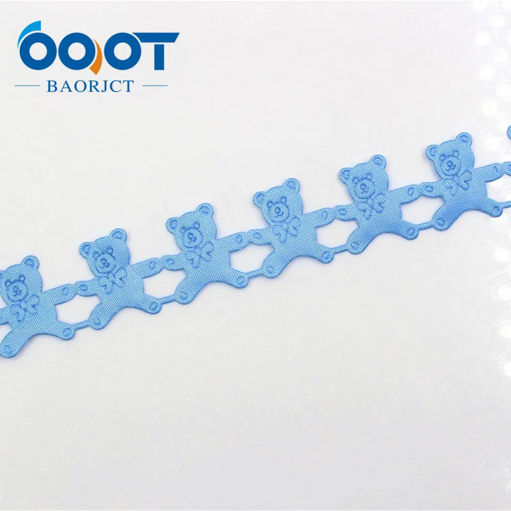 OOOT BAORJCT 1712236 hot sale 22 mm 25 yards hollow Bear solid Grosgrain Ribbon, DIY handmade materials,Clothing accessories